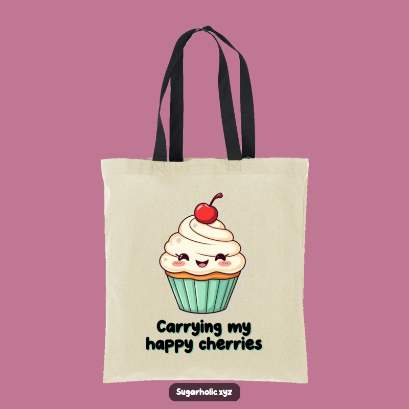 Funny Cupcake Tote Bag: Carry Sweetness with a Cheerful Character
