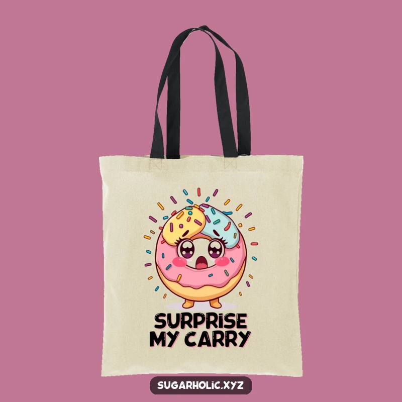 Funny Donut Sprinkles Tote Bag: Surprise Explosion Carry-All Funny Gift