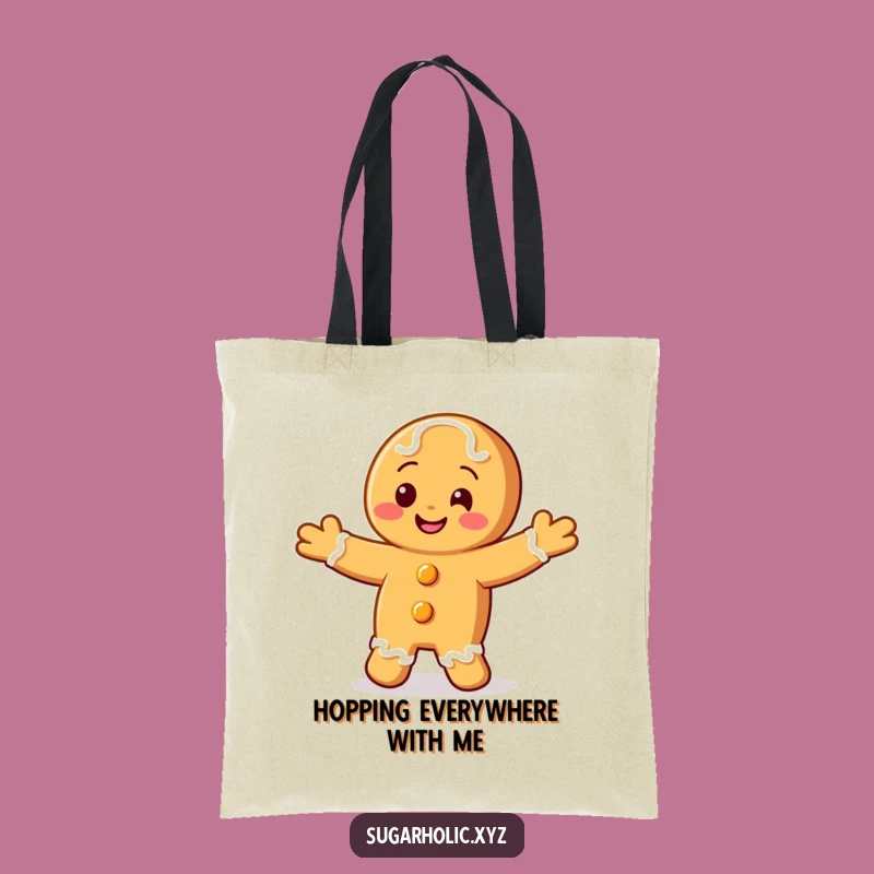 Funny Gingerbread Tote Bag: Carry Festive Vibes with a Dancing Cookie