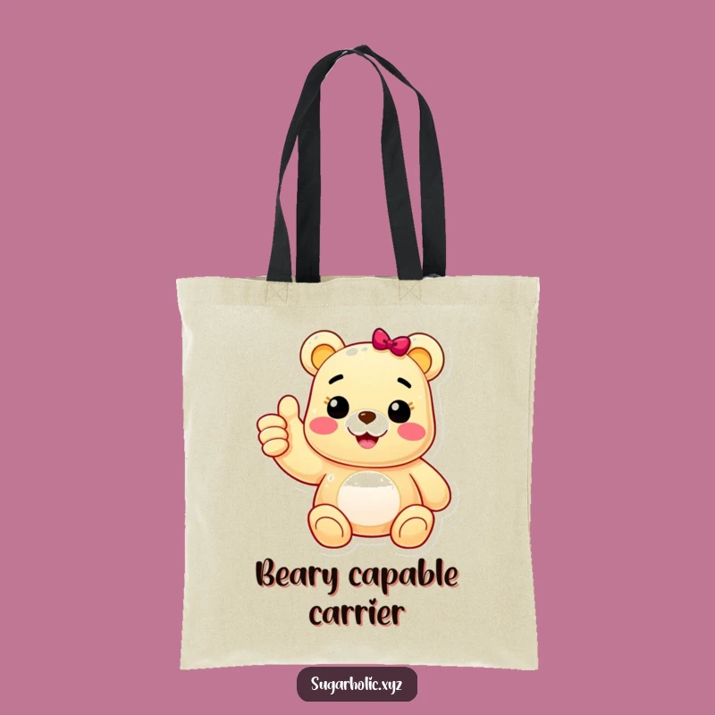 Funny Gummy Bear Thumbs Up Tote Bag: Cheerful Character, Accessory Gift