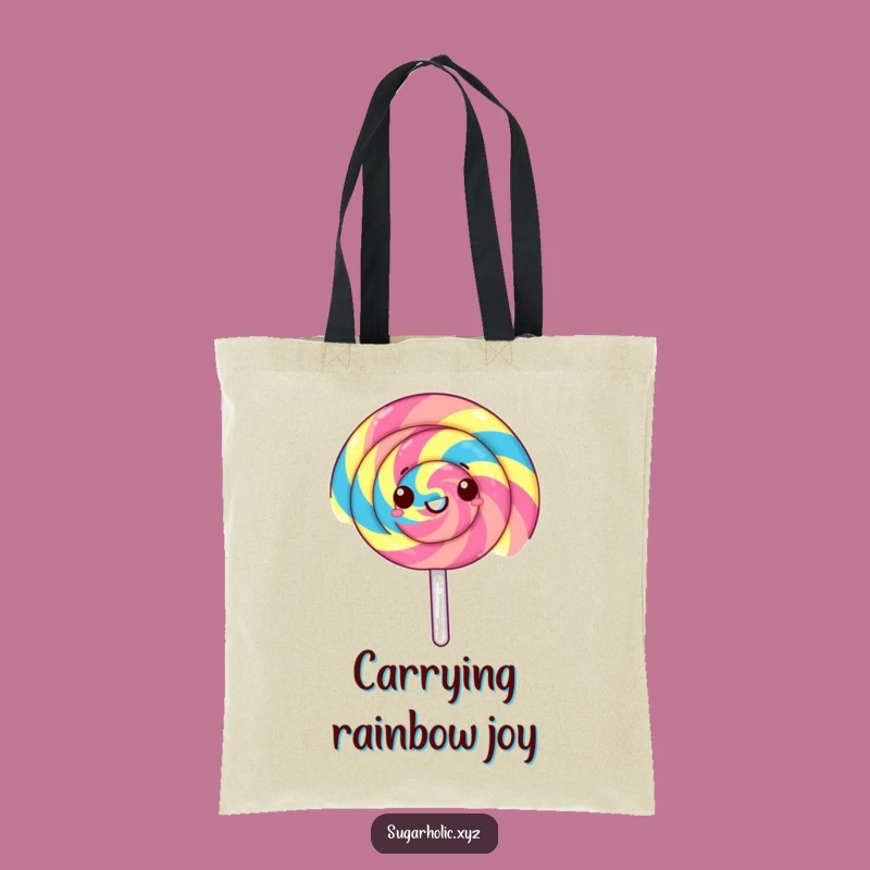 Funny Lollipop Spin Tote Bag: Gleeful Treat, Practical & Funny Gift for Everyday Fun