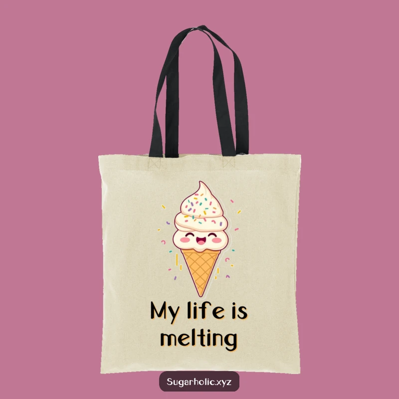 Funny Ice Cream Cone Tote Bag - Carry Your Sweetness and Smiles Everywhere!