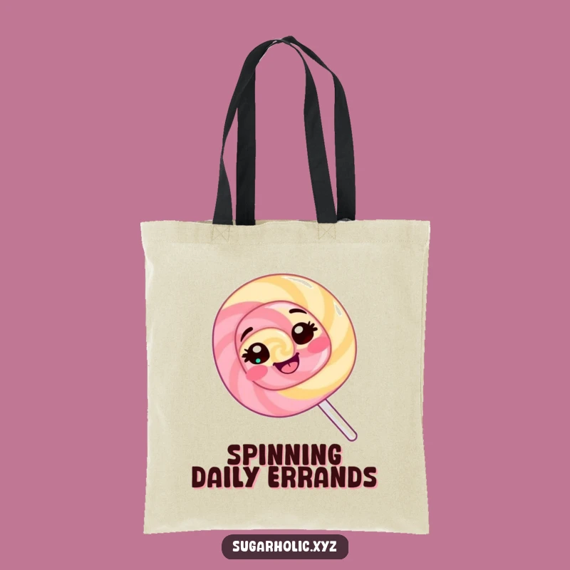 Funny Lollipop Tote Bag: Giggling Spin Bag, Hilarious Candy Carry-All Gift